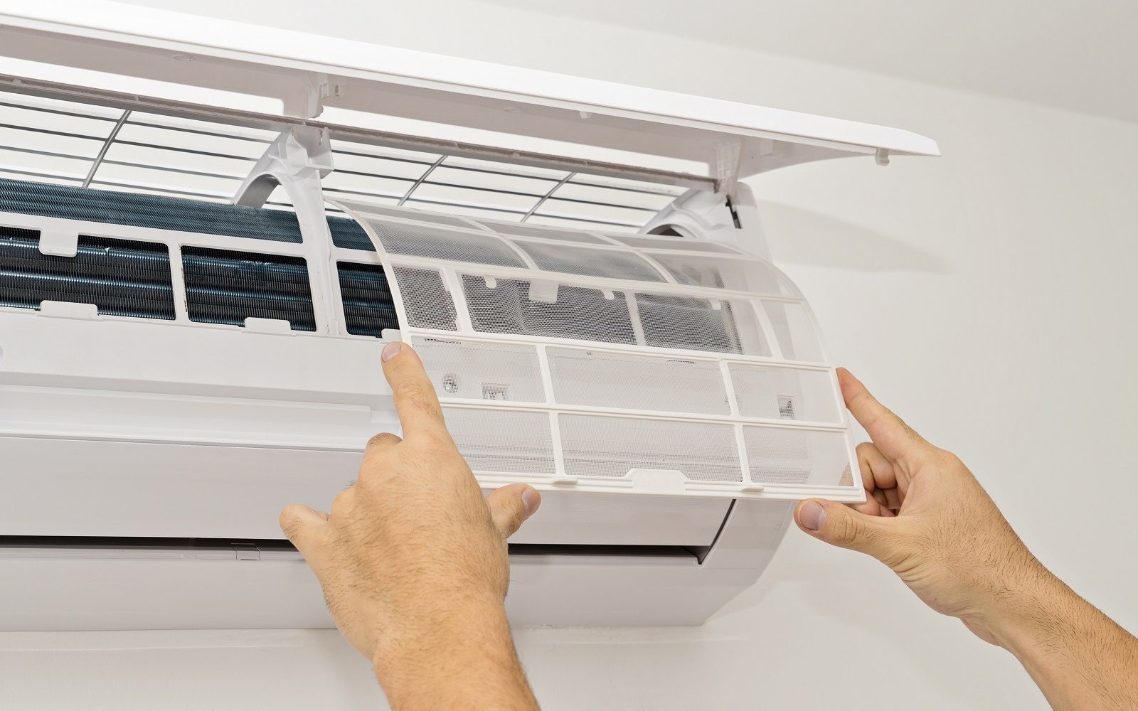 Air conditioning on a white wall